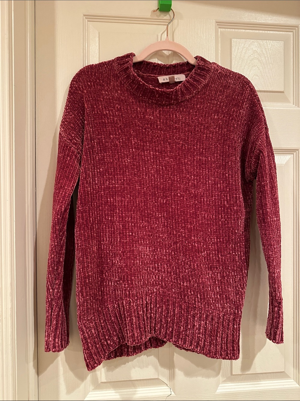 Philosophy Plush Chenille Turtleneck Sweater in Burgundy